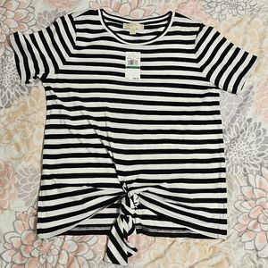 Women's striped, front tie, T-shirt